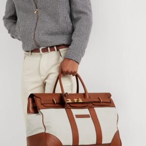 Sac de Voyage Luxe Cuir et Toile – Maison Riviera